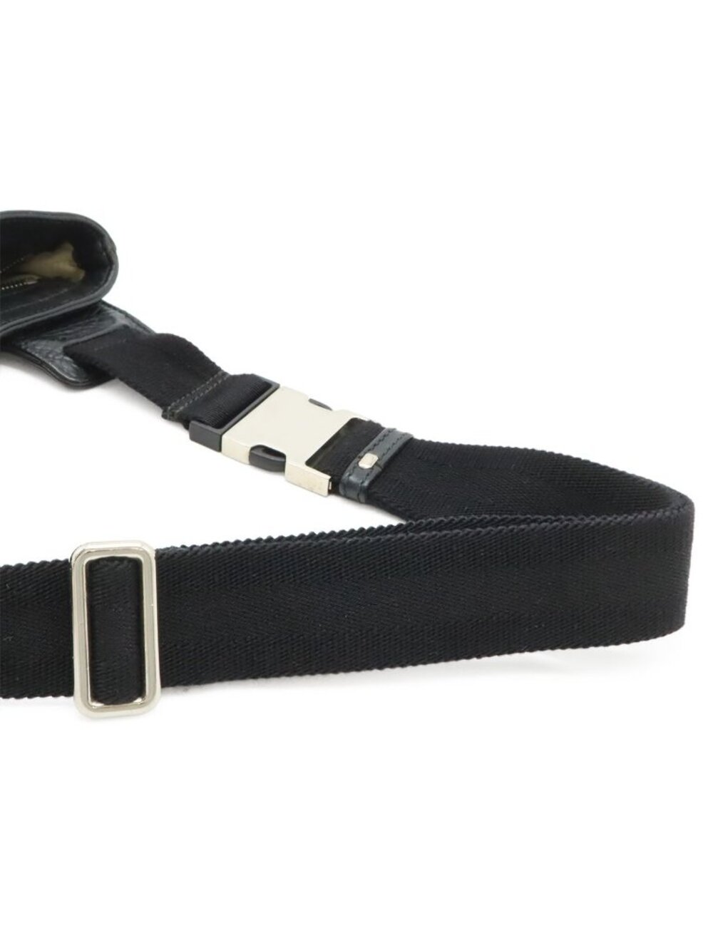 Gucci Soho Interlocking Logo Belt Bag Leather Black Silver - Picture 5 of 9